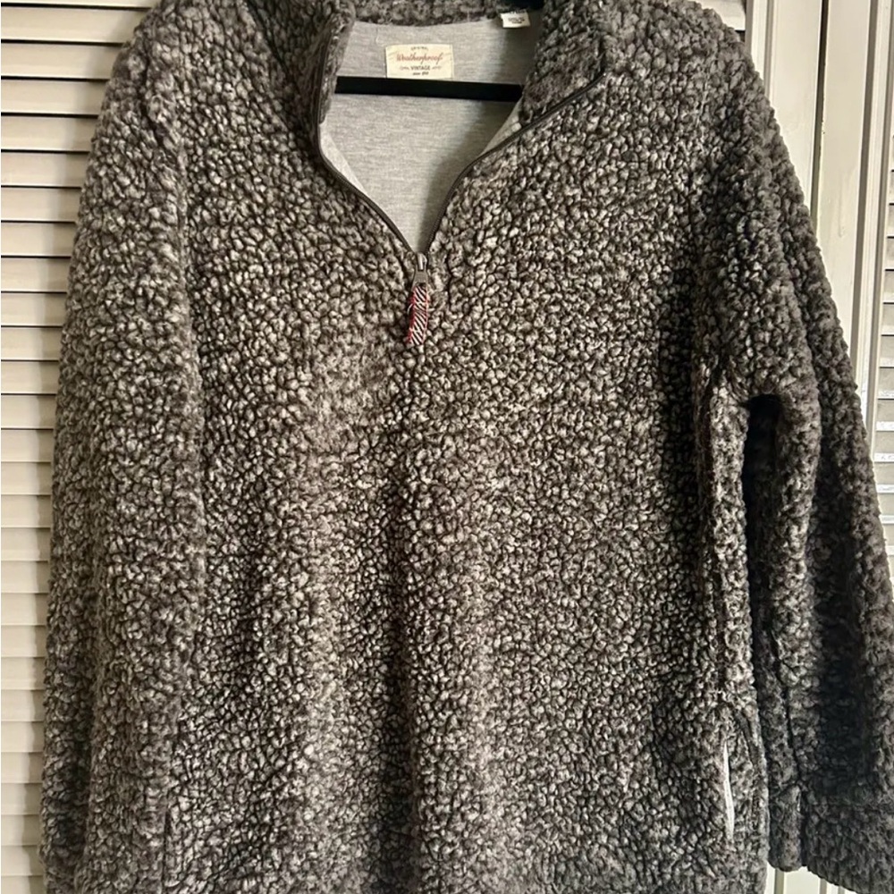 Cozy Gray Sherpa Pullover